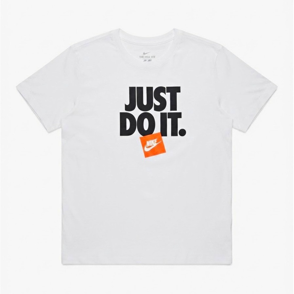 Nike The Nike Tee "Just Do It" Graphic Print White T-Shirt Mens XL
